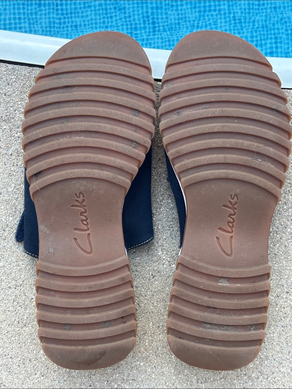 Clark’s Comfort Canvas Slip On Velcro Navy Slip-On Cushioned Sandals 9 9.5 10 - Picture 6 of 14